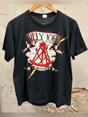Vintage 90s Billy Joel Stormfront Only the Good Die Young Large L 50/50 Band Tee